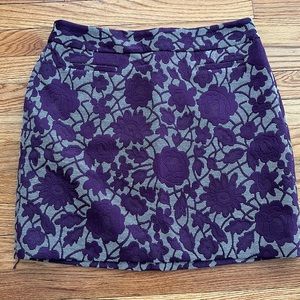 Loft floral a line mini skirt